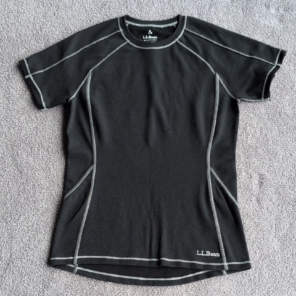 L.L. Bean Mid Weight Black Base Layer Size XS